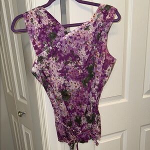 Floral Purple Sleeveless Top